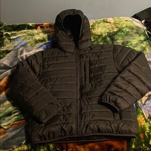 Black Puffer Jacket with Hood